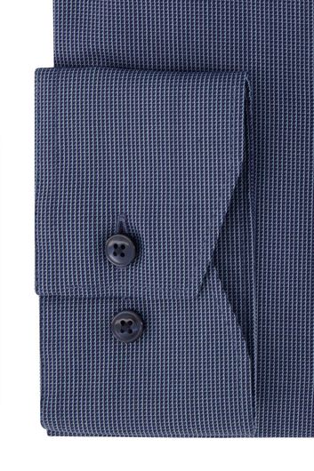 Olymp overhemd blauw patroon comfort fit