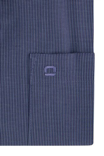 Olymp donkerblauw geprinte overhemd Comfort Fit Luxor  katoen