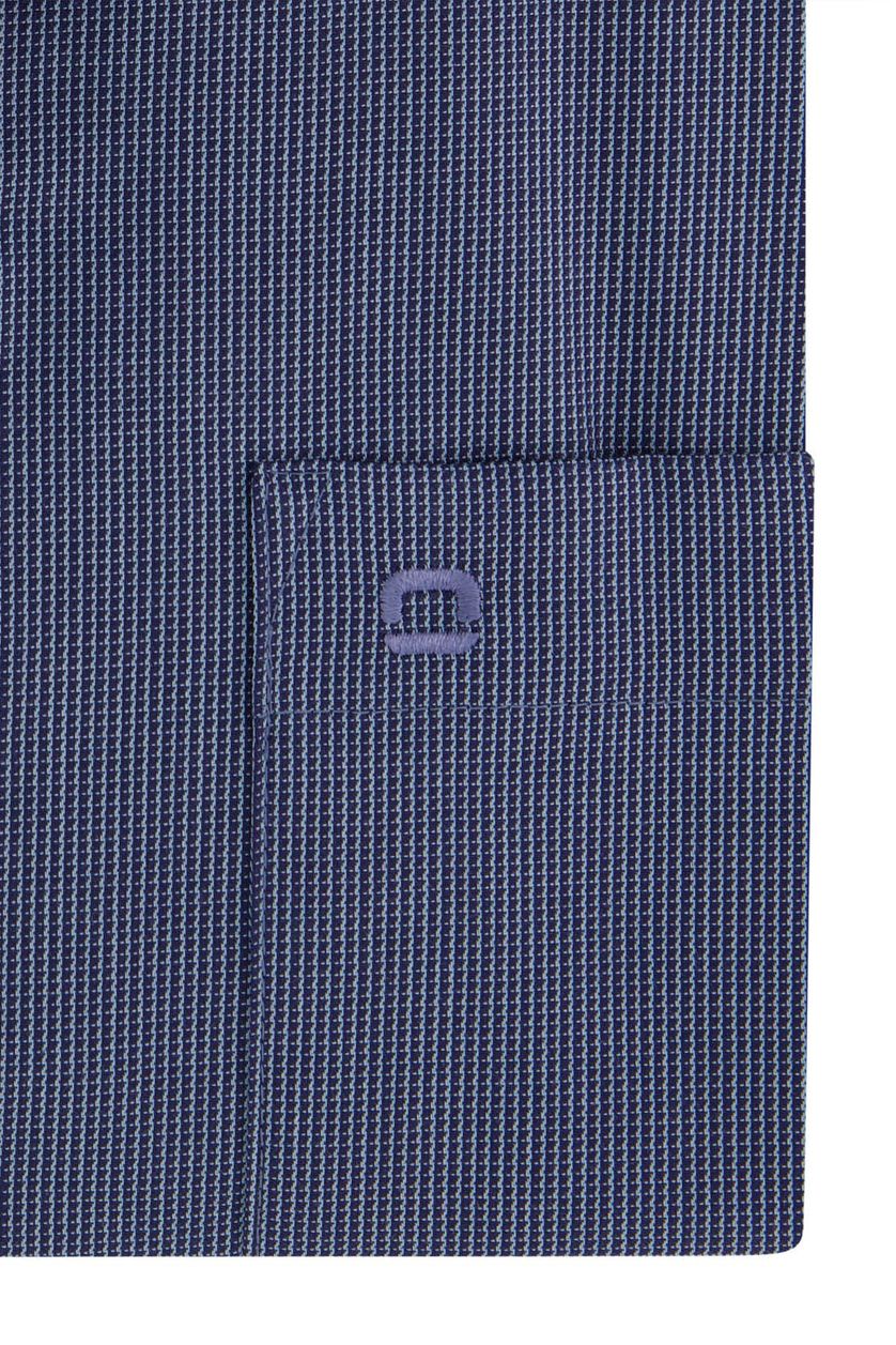 Olymp overhemd Luxor Comfort Fit katoen donkerblauw geprint