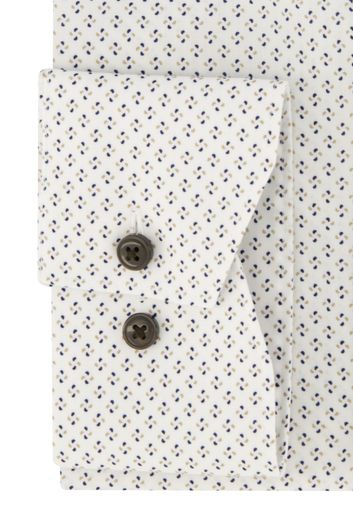 Olymp wit geprint overhemd katoen Comfort Fit