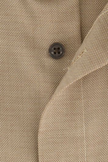 Olymp Modern Fit overhemd strijkvrij Luxor katoen bruin 