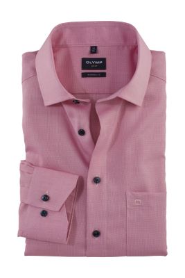 Olymp katoenen Olymp overhemd normale fit effen roze