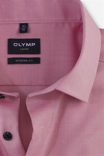 Olymp business overhemd normale fit roze effen katoen
