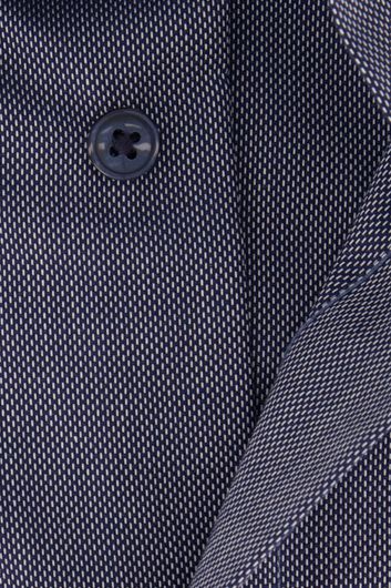 Olymp overhemd mouwlengte 7 Luxor Modern Fit donkerblauw geprint katoen