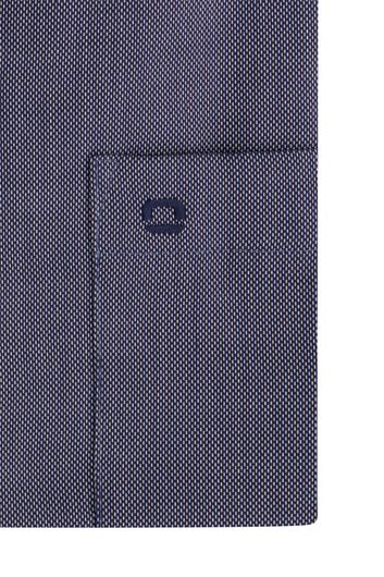 Olymp overhemd mouwlengte 7 Luxor Modern Fit normale fit donkerblauw geprint katoen