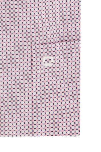 Olymp overhemd mouwlengte 7 Luxor Modern Fit roze geprint katoen