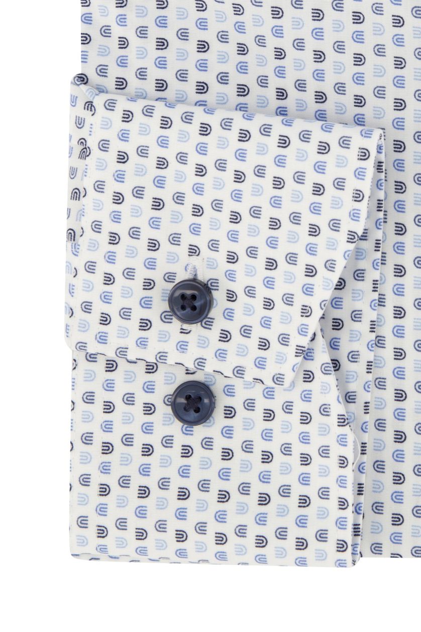 Olymp overhemd strijkvrij blauw geprint modern fit