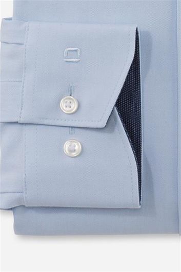 Olymp business overhemd normale fit blauw effen katoen