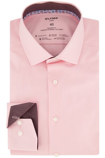 Olymp business overhemd Luxor Modern Fit normale fit roze effen katoen