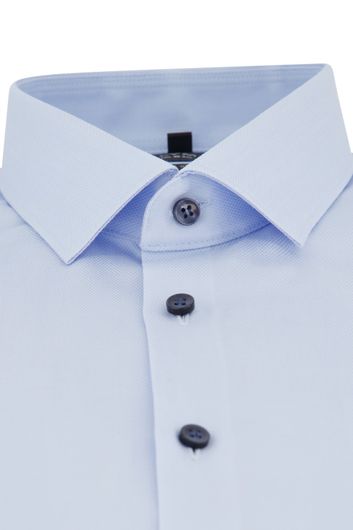 Katoenen Olymp overhemd super slim fit lichtblauw mouwlengte 7 