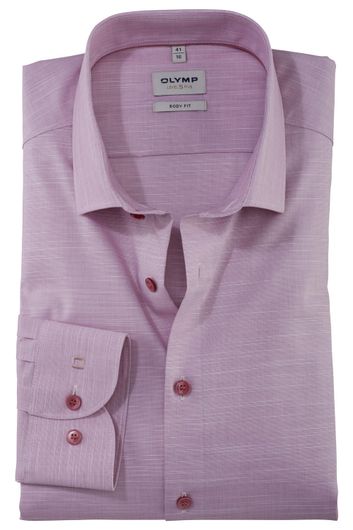 Olymp business overhemd normale fit roze effen katoen