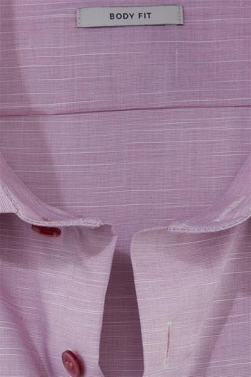 Olymp overhemd normale fit roze effen katoen