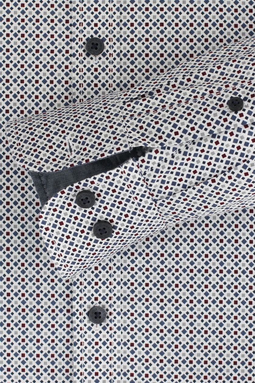 Casa Moda casual overhemd mouwlengte 7 wijde fit donkerblauw geprint 100% katoen