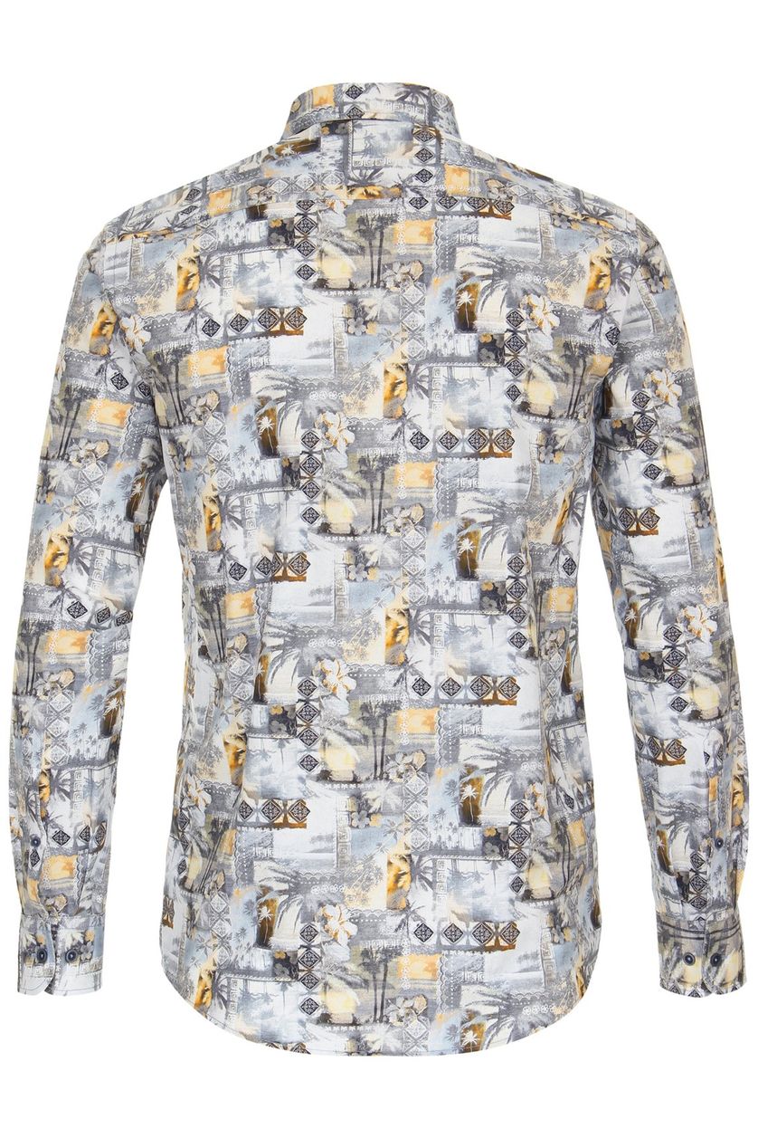 Casa Moda casual overhemd normale fit grijs geprint katoen