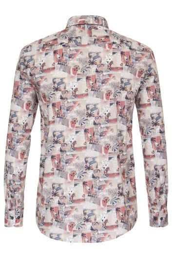 Casual Casa Moda overhemd rood geprint normale fit