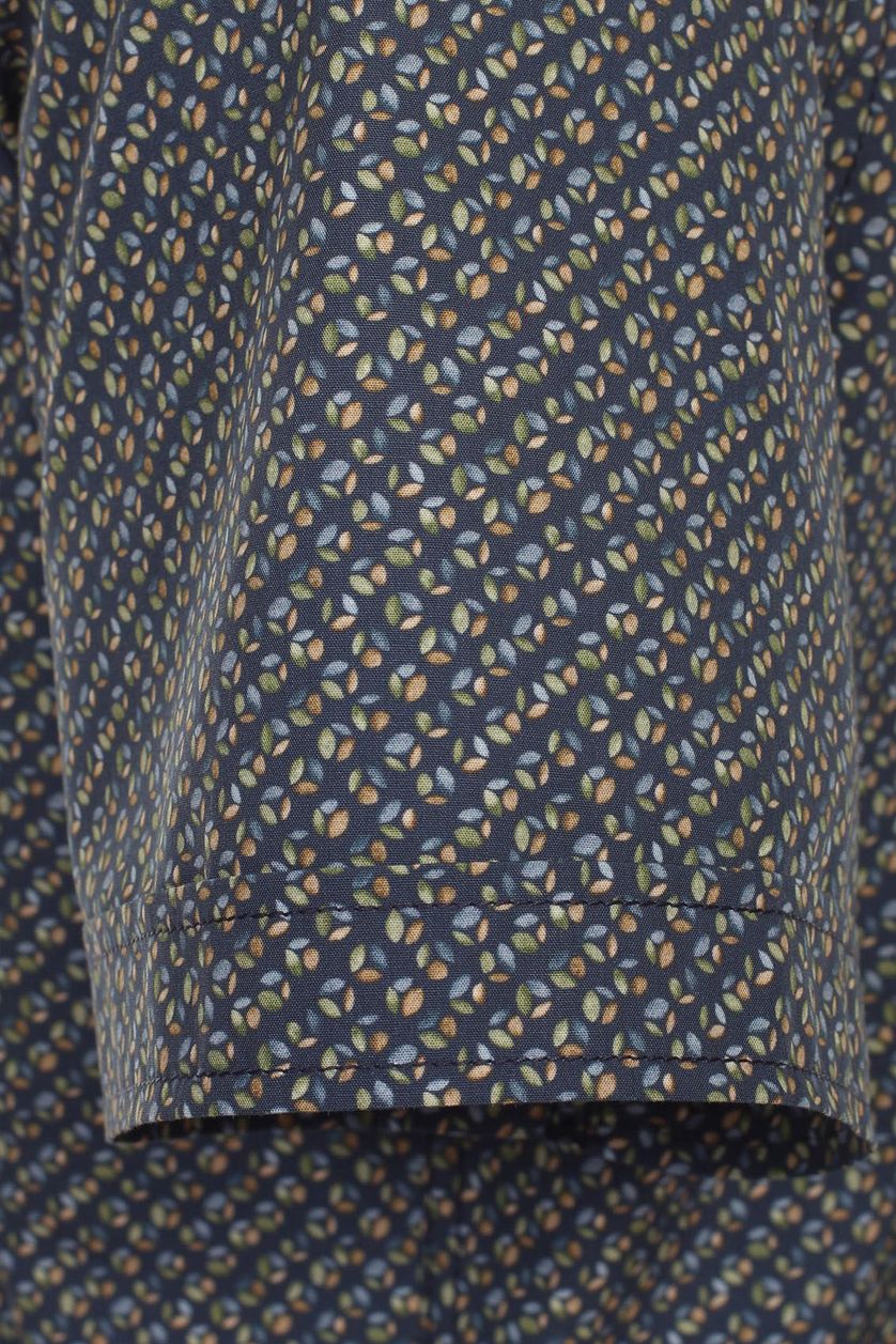 Casa Moda casual overhemd korte mouw normale fit donkerblauw geprint katoen