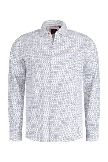 New Zealand overhemd normale fit wit geprint katoen