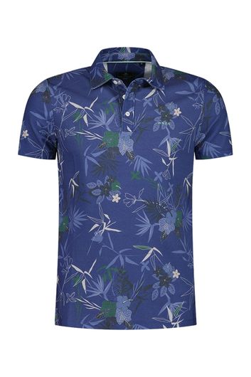 New Zealand polo geprint 3-knoops navy