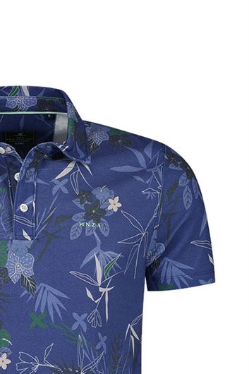 New Zealand polo geprint 3-knoops navy