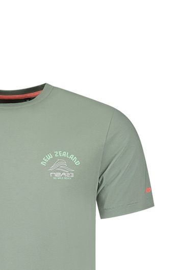 New Zealand t-shirt groen effen katoen