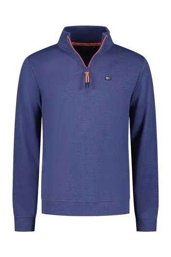New Zealand sweater half zip donkerblauw katoen