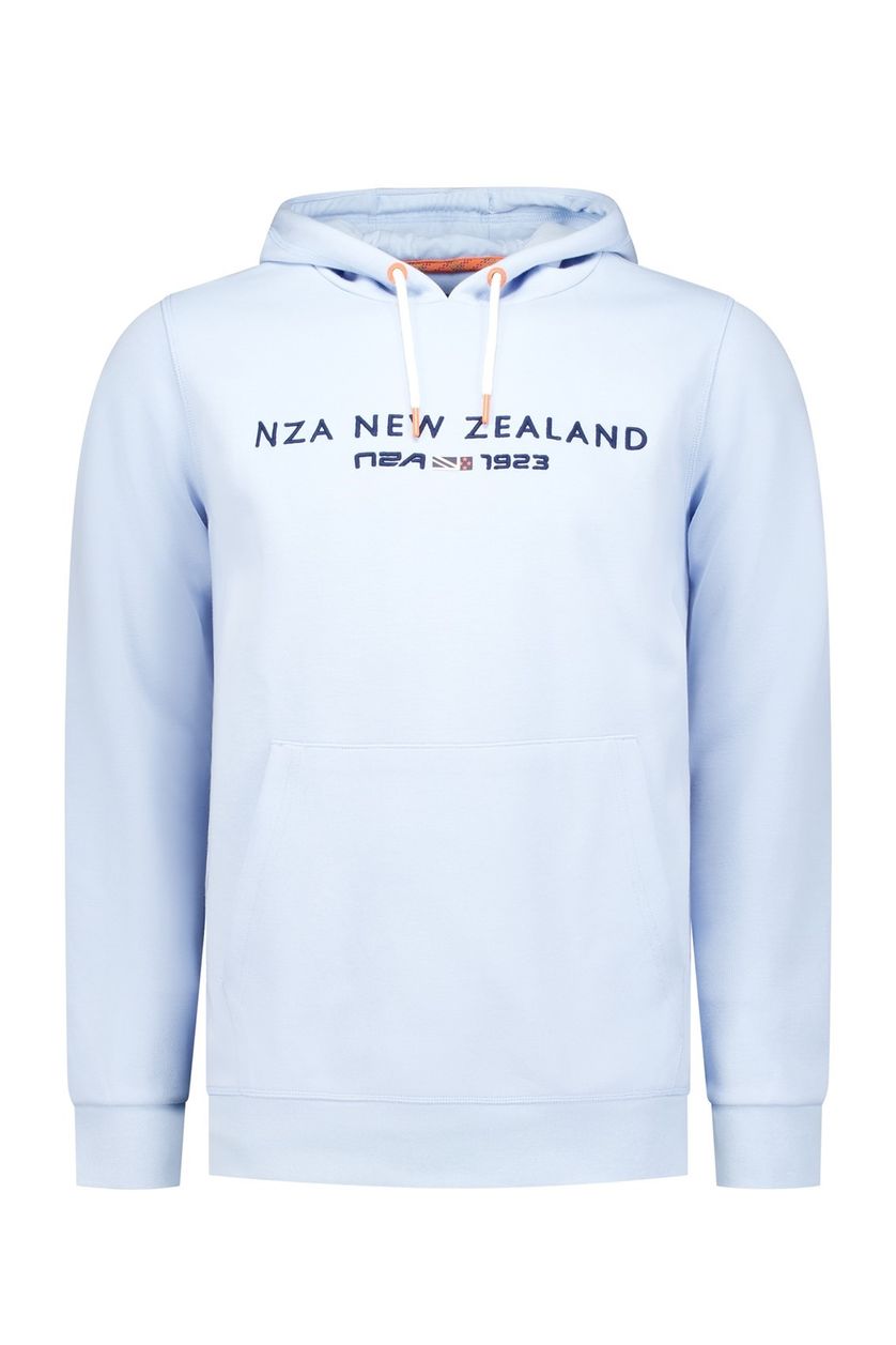 New Zealand sweater hoodie effen lichtblauw