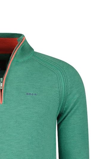 New Zealand sweater groen halfzip