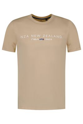 New Zealand Beige New Zealand t-shirt opdruk katoen