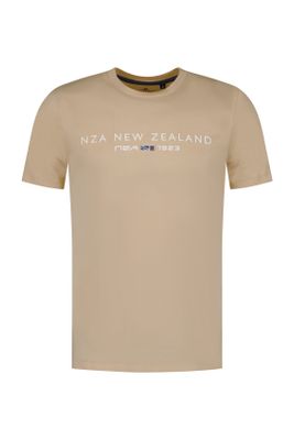 New Zealand New Zealand t-shirt beige opdruk katoen