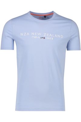New Zealand NZA t-shirt effen lichtblauw katoen normale fit
