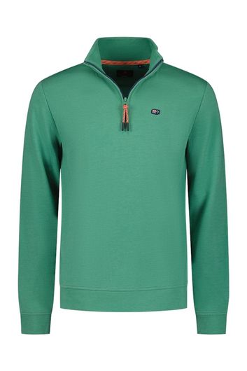 New Zealand Sweater groen halfzip