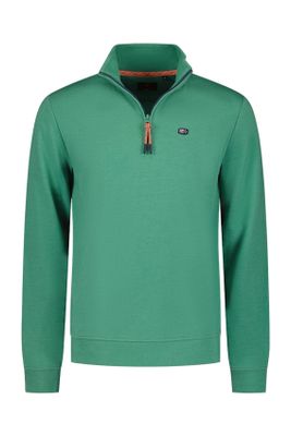 New Zealand New Zealand sweater half zip groen katoen