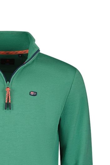 New Zealand sweater half zip groen katoen