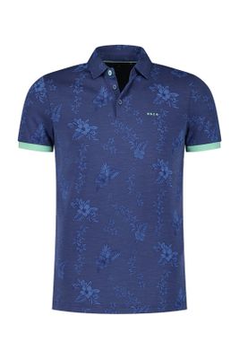 New Zealand donkerblauwe New Zealand polo normale fit geprint 