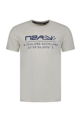 New Zealand Katoenen New Zealand t-shirt normale fit off-white opdruk