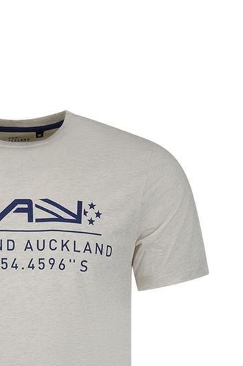 New Zealand t-shirt off-white opdruk katoen