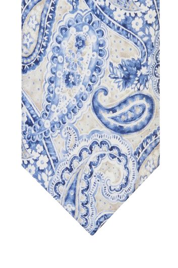 Profuomo stropdas blauw geprint zijde