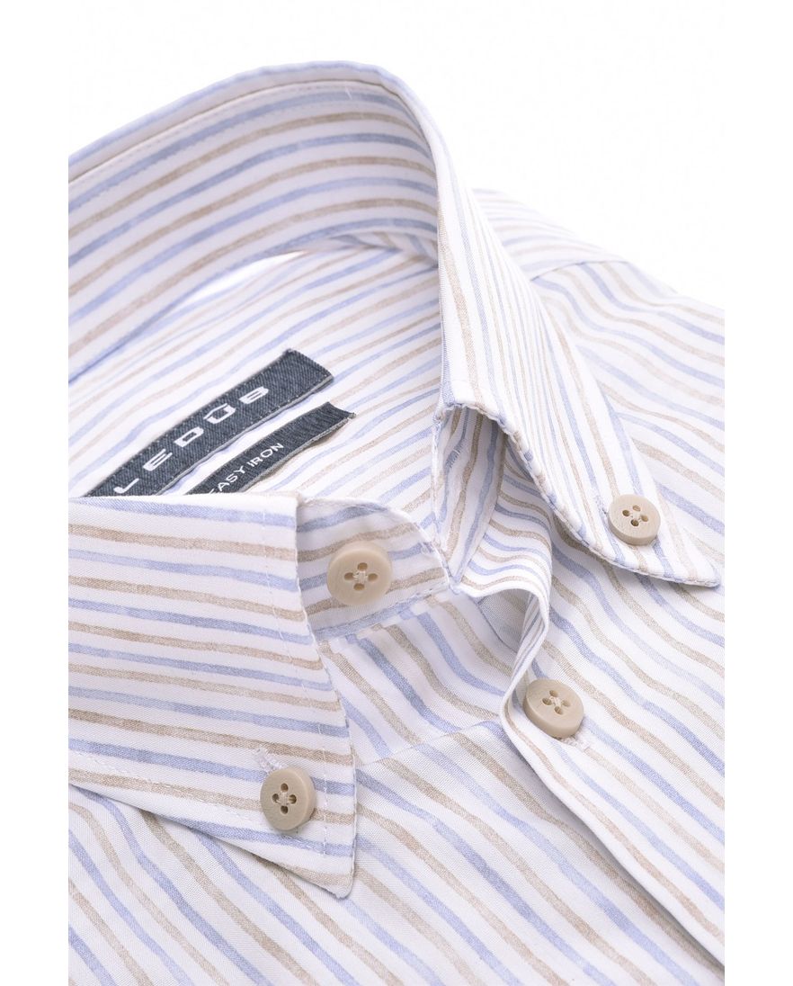 Ledub Modern Fit overhemd korte mouw wit