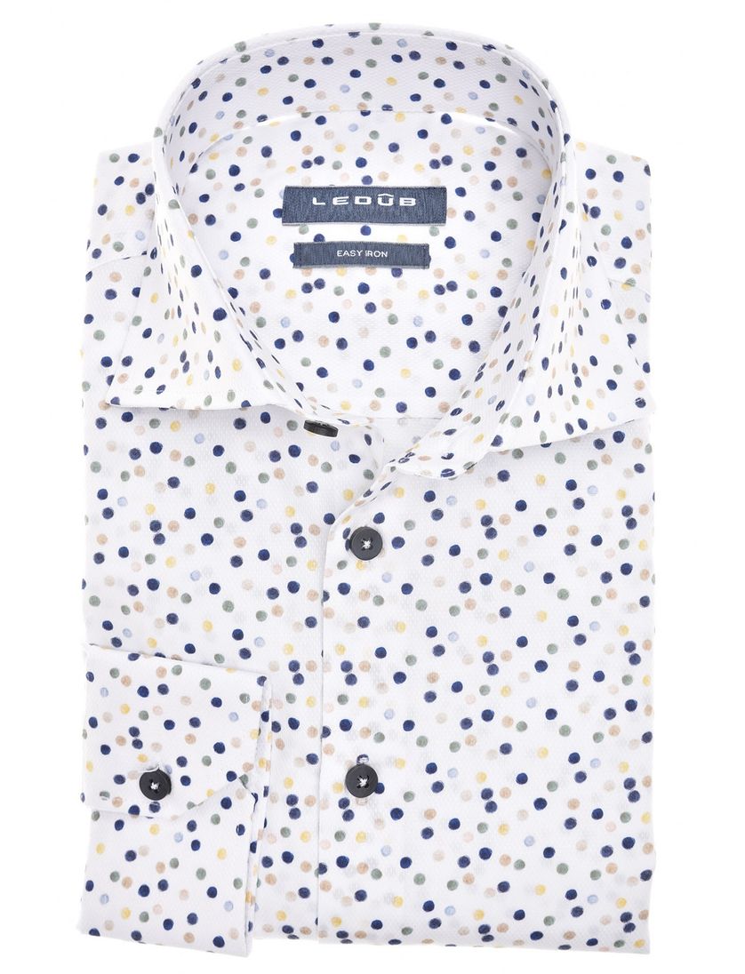 Ledub business overhemd normale fit wit katoen