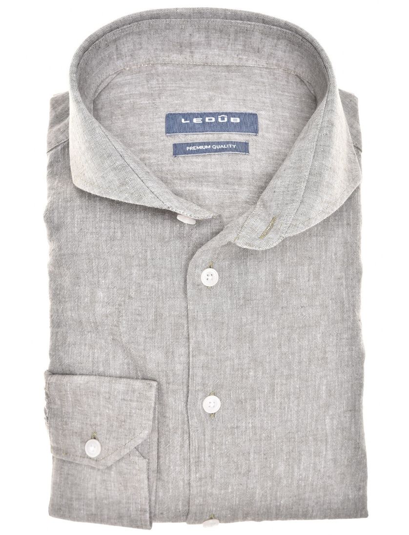 Ledub premium quality overhemd groen/bruin