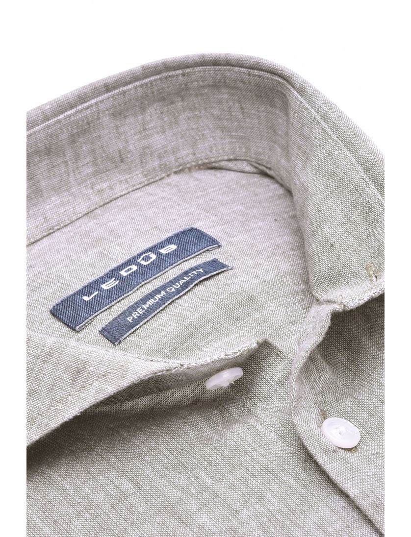 Ledub premium quality overhemd groen/bruin