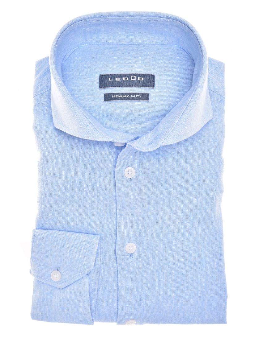 Overhemd mouwlengte 7 Ledub Modern Fit New lichtblauw linnen