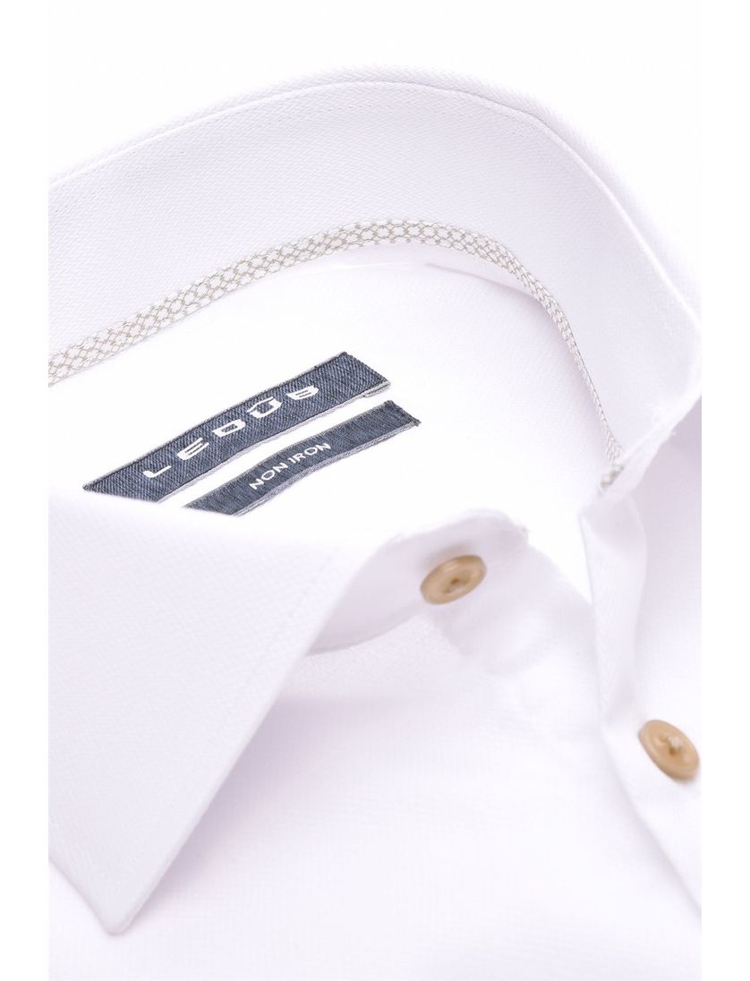 Overhemd mouwlengte 7 Ledub Modern Fit New wit effen