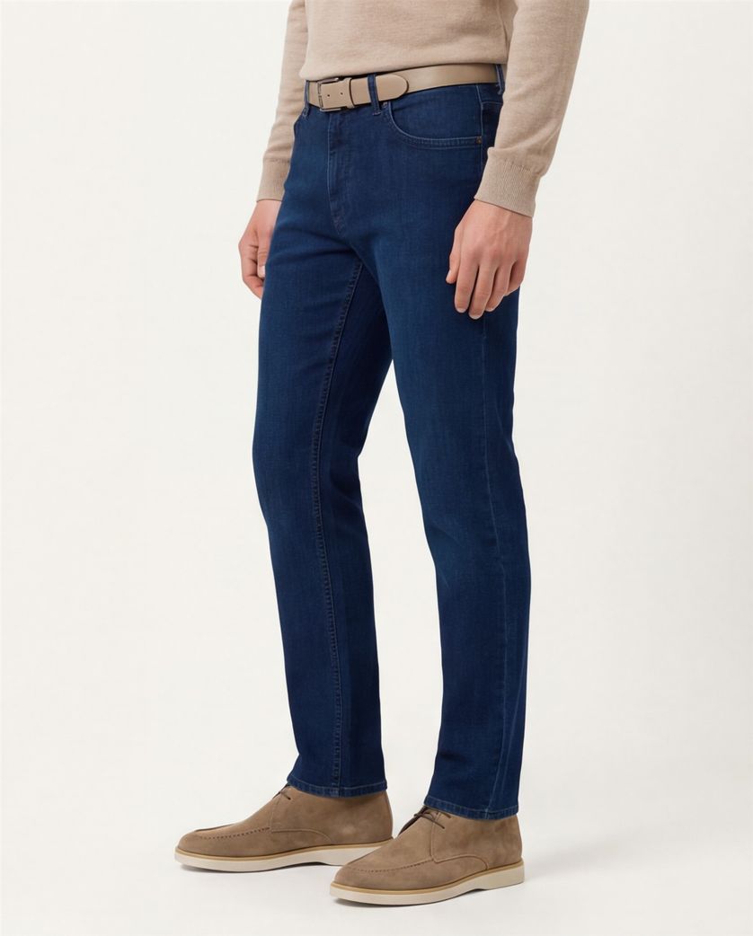 Stretch spijkerbroek Brax donkerblauw effen