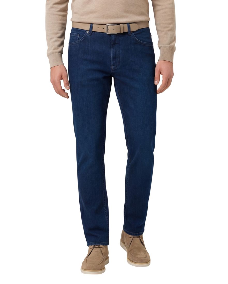 Brax stretch spijkerbroek donkerblauw effen