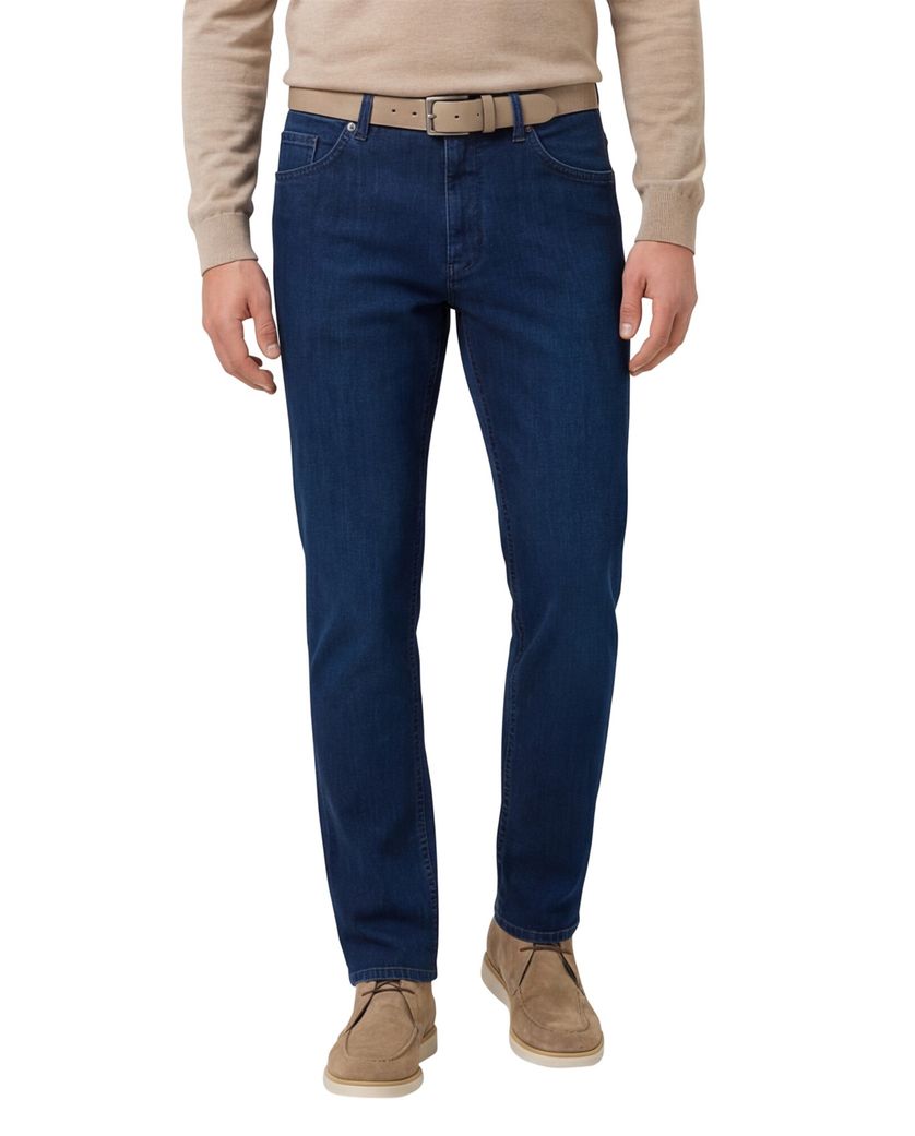 Stretch spijkerbroek Brax donkerblauw effen