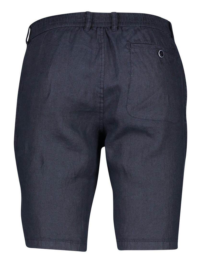 Linnen Brax korte broek effen donkerblauw