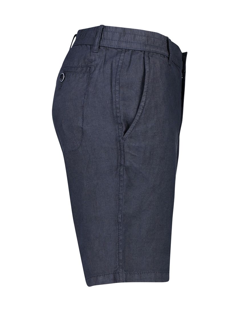 Linnen Brax korte broek effen donkerblauw