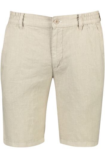 Brax Brax korte broek effen beige linnen normale fit