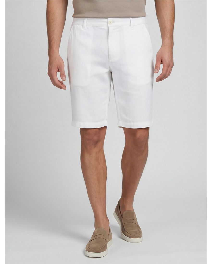 Brax korte broek nromale fit wit effen linnen